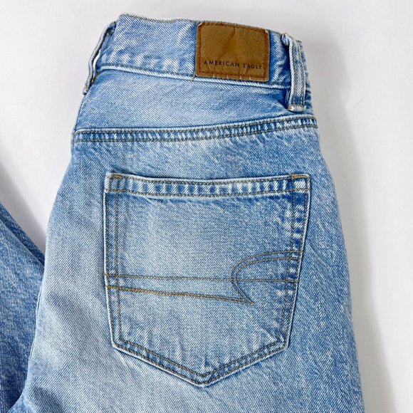 AE American Eagle Mom Jeans Distressed Destroyed Cotton Denim Size 00 Short - Picture 7 of 11